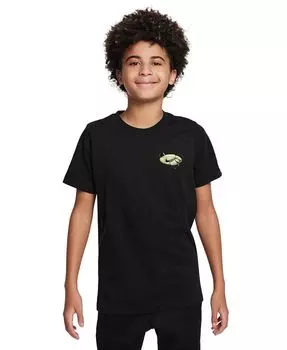 Спортивная одежда для больших детей Футболка стандартного кроя с принтом Nike, черный