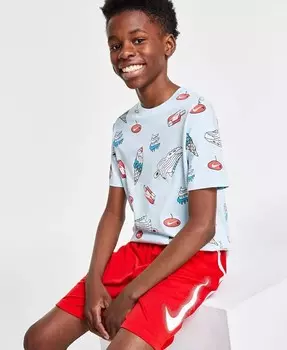 Спортивная одежда для больших детей Хлопковая футболка с принтом мороженого Nike, синий