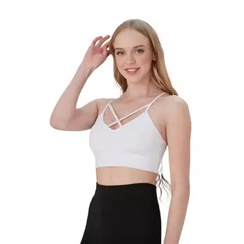 Спортивная одежда с легкой подкладкой для юниоров, топ с глубоким вырезом, перекрещенным спереди WEAR SIERRA, белый