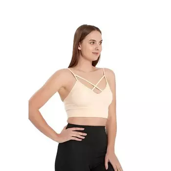 Спортивная одежда с легкой подкладкой для юниоров, топ с глубоким вырезом, перекрещенным спереди WEAR SIERRA, цвет Light Beige