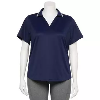 Спортивная поло с сетчатыми вставками и контрастной окантовкой для полных Tek Gear, цвет navy romance