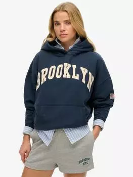 Спортивная повседневная толстовка с капюшоном Superdry, цвет Richest Navy