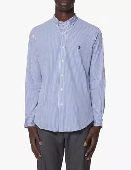 Спортивная рубашка из бистряка Polo Ralph Lauren, цвет Blue/White Bengal Stripe