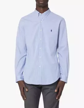 Спортивная рубашка из бистряка Polo Ralph Lauren, цвет Blue/White Hairline Strip