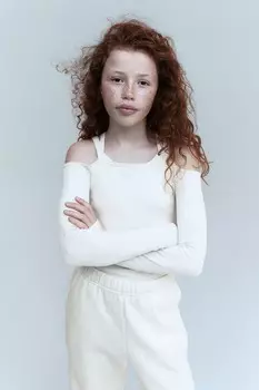 Спортивная рубашка из материала Drymove H&M, бежевый