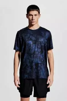 Спортивная рубашка из материала DryMove, прямого кроя. H&M, синий