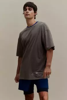 Спортивная рубашка из материала drymove свободного кроя H&M, бежевый