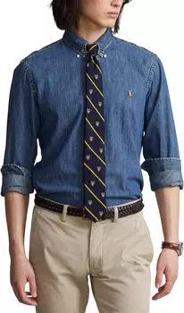 Спортивная рубашка из шамбре Polo Ralph Lauren, цвет Denim