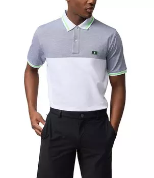 Спортивная рубашка поло с короткими рукавами Psycho Bunny Syracuse с цветными блоками, белый