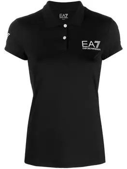 Спортивная рубашка поло с логотипом Ea7 Emporio Armani, черный