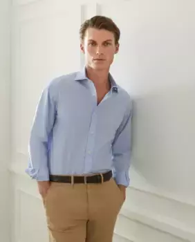 Спортивная рубашка с длинными рукавами и однотонным наполнителем Emidio Tucci, светло-голубой