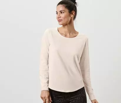 Спортивная рубашка с длинными рукавами Tchibo, от белого