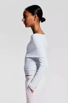 Спортивная рубашка с открытыми плечами H&M, белый