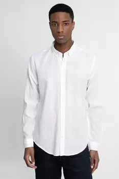 Спортивная рубашка Tudors Slim Fit с длинным рукавом и воротником на пуговицах премиум-серии TUDORS, белый