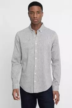 Спортивная рубашка Tudors Slim Fit с длинным рукавом и воротником на пуговицах премиум-серии TUDORS, серый