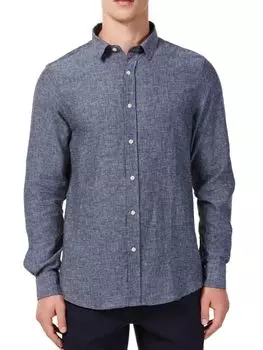 Спортивная рубашка Tyler из смесового льна Hyden Yoo, черный