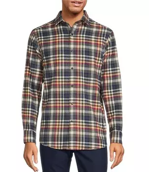 Спортивная рубашка в клетку Hart Schaffner Marx с длинными рукавами и воротником-стойкой Canclini, мультиколор