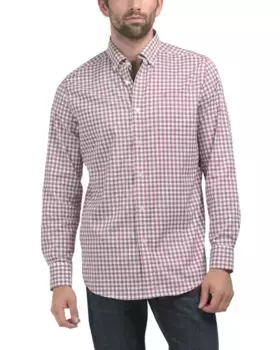 Спортивная рубашка в клетку Intercoastal с длинным рукавом Southern Tide, цвет Dusty Coral