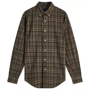 Спортивная рубашка в клетку из чесаного твила Polo Ralph Lauren, зеленый