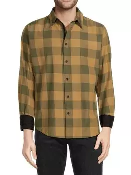Спортивная рубашка в клетку Rag & Bone, цвет Army Buff