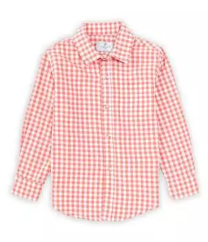Спортивная рубашка в клетку с длинными рукавами для маленьких мальчиков Class Club 2T-7, розовый