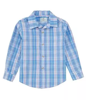 Спортивная рубашка в клетку с длинными рукавами для маленьких мальчиков Class Club 2T-7, синий