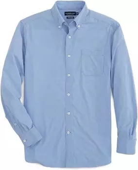 Спортивная рубашка в мелкую клетку с длинным рукавом Brrr IC Southern Tide, цвет Cobalt Blue