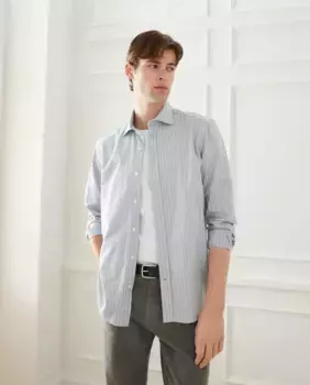 Спортивная рубашка в полоску с длинными рукавами Villela Emidio Tucci, синий