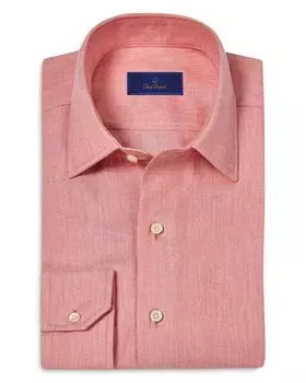 Спортивная рубашка в рубчик Regular Fit David Donahue, красный