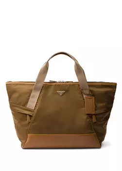 Спортивная сумка из нейлона и кожи Prada, коричневый