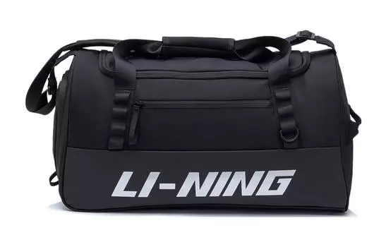 Спортивная сумка из полиэстера LiNing, обычная, унисекс, черная
