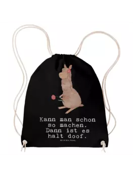 Спортивная сумка Mr & Mrs Panda Sportbeutel Alpaka Blume, черный