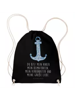 Спортивная сумка Mr & Mrs Panda Sportbeutel Anker Blau, черный