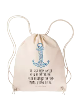 Спортивная сумка Mr & Mrs Panda Sportbeutel Anker Blau, кремовый
