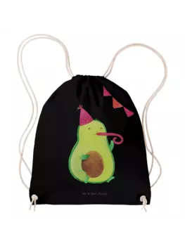 Спортивная сумка Mr & Mrs Panda Sportbeutel Avocado Party ohne Spruch, черный