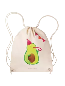 Спортивная сумка Mr & Mrs Panda Sportbeutel Avocado Party ohne Spruch, кремовый