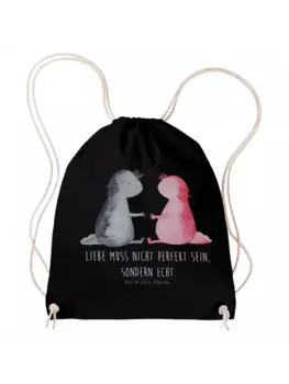Спортивная сумка Mr & Mrs Panda Sportbeutel Axolotl Liebe, черный