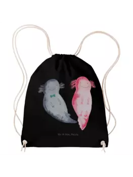 Спортивная сумка Mr & Mrs Panda Sportbeutel Axolotl Freundin ohne Spruch, черный