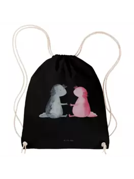 Спортивная сумка Mr & Mrs Panda Sportbeutel Axolotl Liebe ohne Spruch, черный