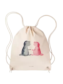 Спортивная сумка Mr & Mrs Panda Sportbeutel Axolotl Liebe ohne Spruch, кремовый