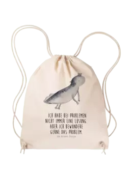 Спортивная сумка Mr & Mrs Panda Sportbeutel Axolotl Schwimmen, кремовый