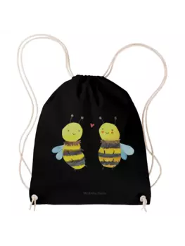 Спортивная сумка Mr & Mrs Panda Sportbeutel Biene Verliebt ohne Spruch, черный
