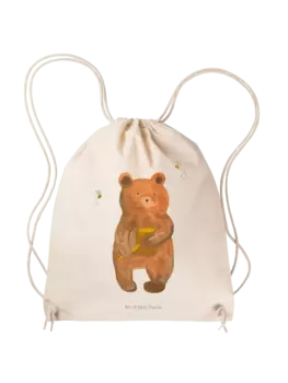 Спортивная сумка Mr & Mrs Panda Sportbeutel Br Honig ohne Spruch, кремовый