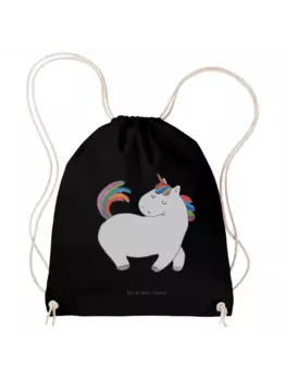 Спортивная сумка Mr & Mrs Panda Sportbeutel Einhorn Stolzieren ohne Spruch, черный
