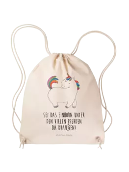 Спортивная сумка Mr & Mrs Panda Sportbeutel Einhorn Stolzieren, кремовый