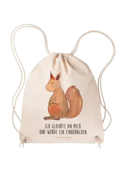 Спортивная сумка Mr & Mrs Panda Sportbeutel Einhorn Glauben, кремовый