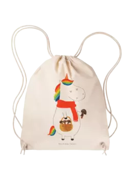 Спортивная сумка Mr & Mrs Panda Sportbeutel Einhorn Pilz ohne Spruch, кремовый