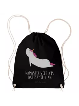 Спортивная сумка Mr & Mrs Panda Sportbeutel Einhorn Yoga, черный