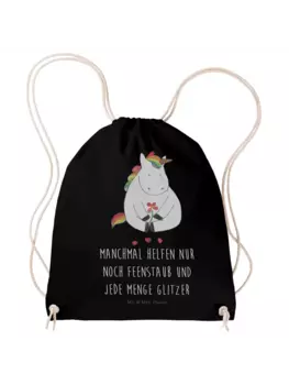 Спортивная сумка Mr & Mrs Panda Sportbeutel Einhorn Traurig, черный