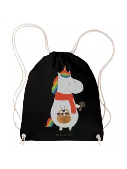 Спортивная сумка Mr & Mrs Panda Sportbeutel Einhorn Pilz ohne Spruch, черный